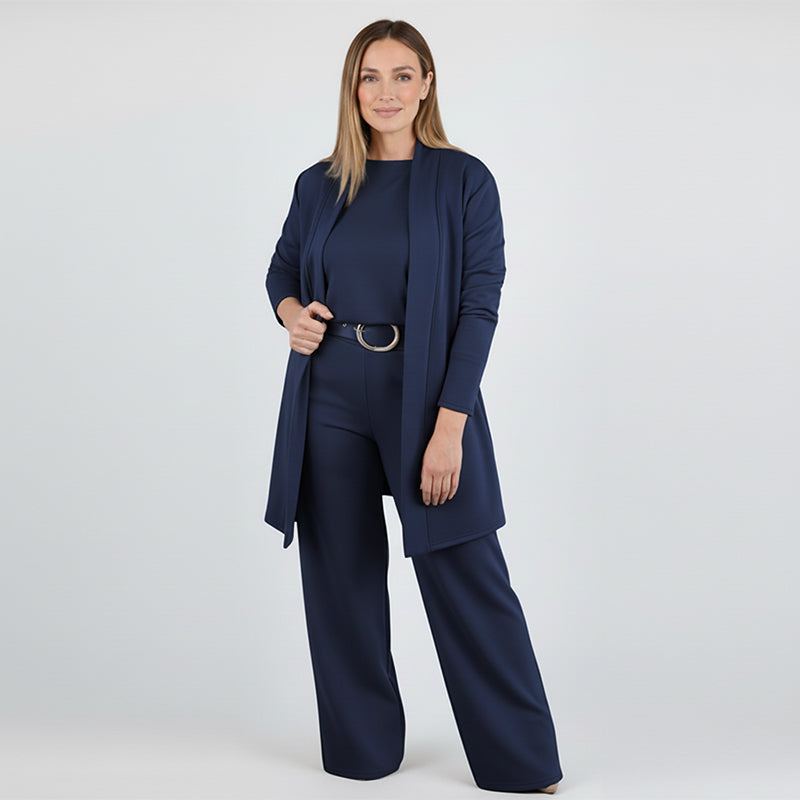 Chic & Cozy 3-Piece Set β Long Cardigan, Top & Pants π