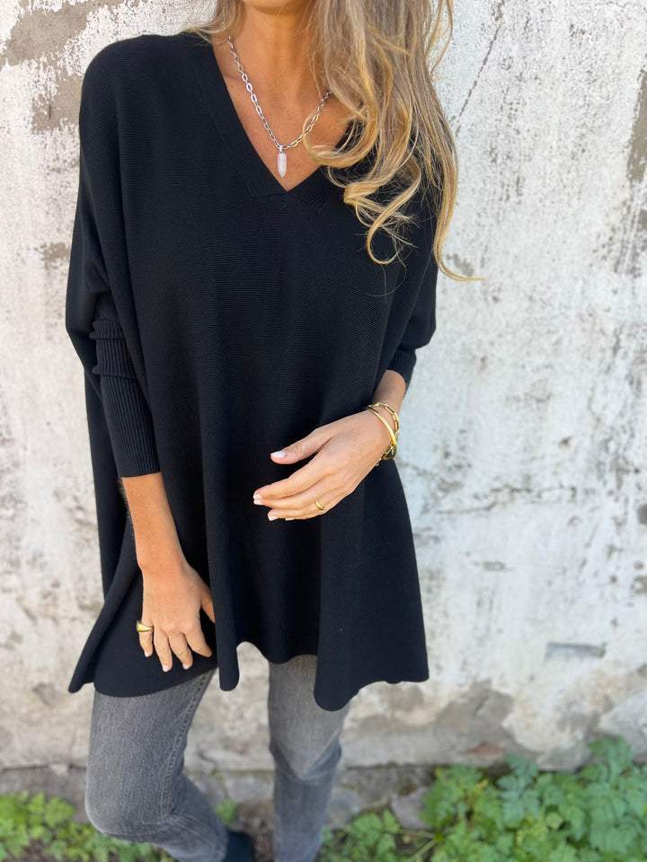 Anna | Comfortable Knitted Jumper with V-Neck and Long Sleeves