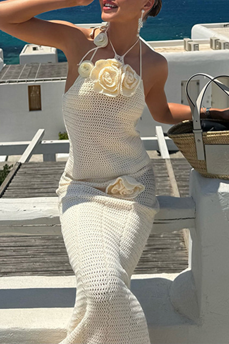Eva - Flower Design 2 piece dress