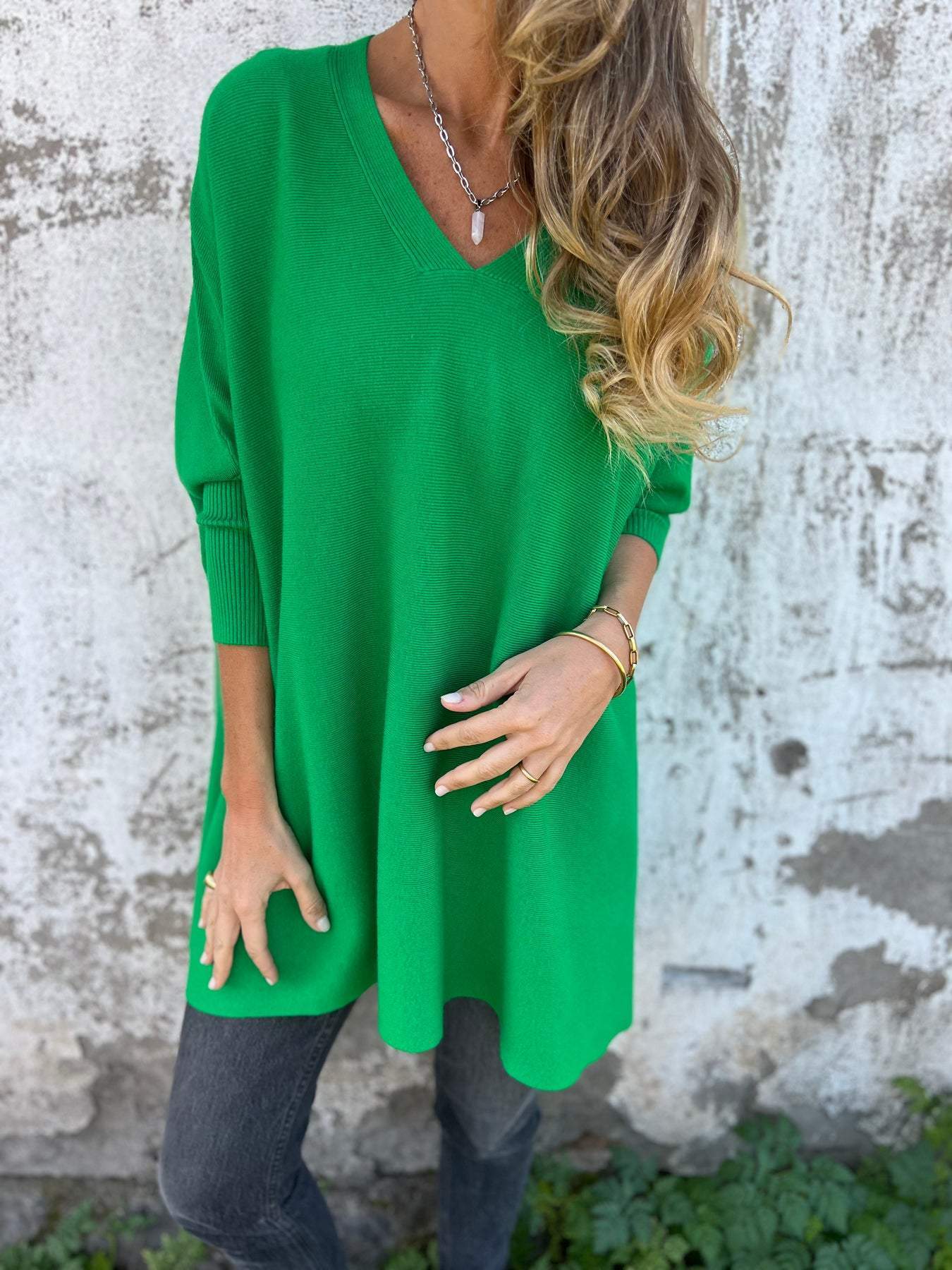 Anna | Comfortable Knitted Jumper with V-Neck and Long Sleeves
