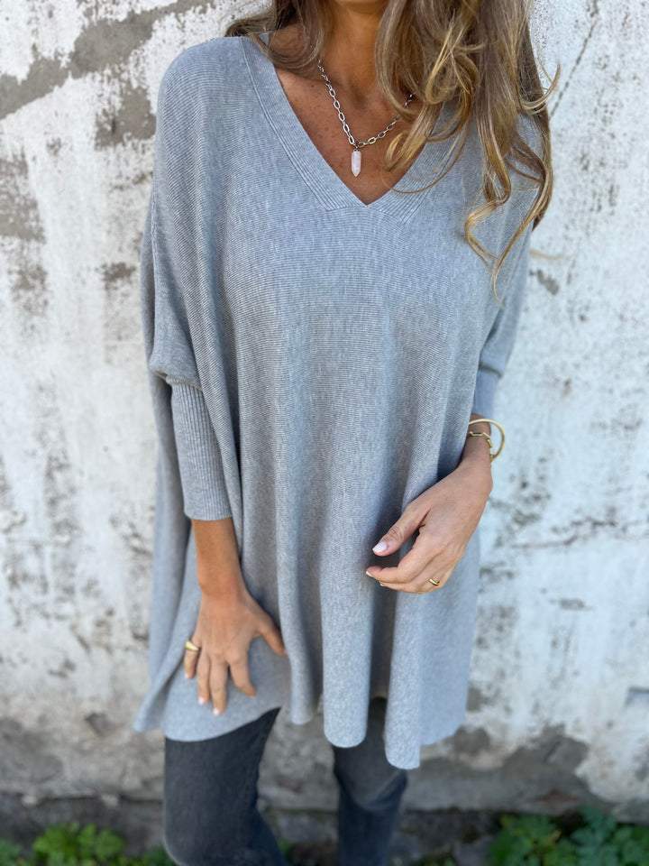 Anna | Comfortable Knitted Jumper with V-Neck and Long Sleeves