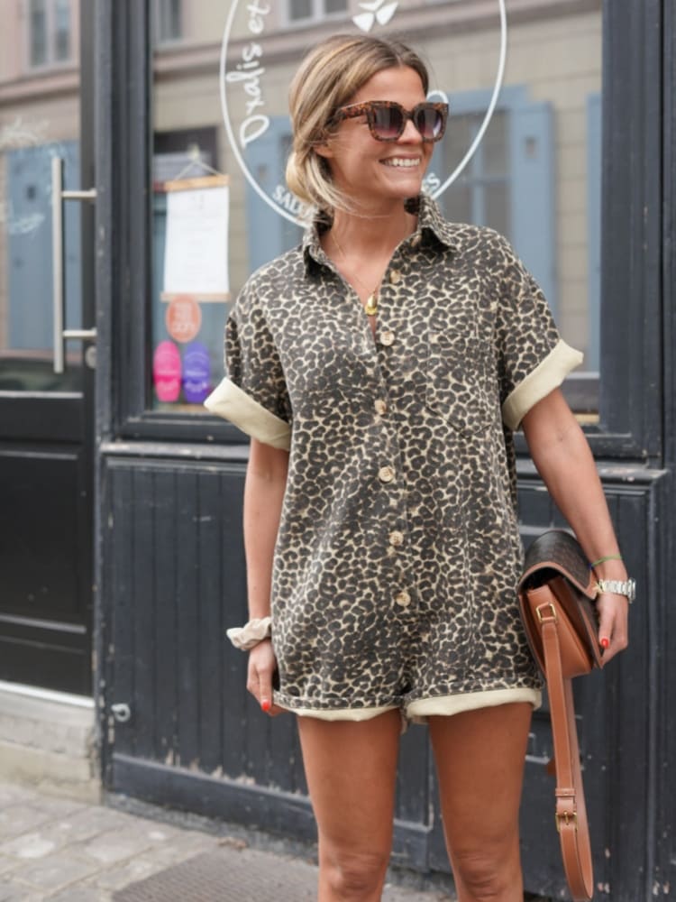Nikki | Shirt Dress with Leopard Print
