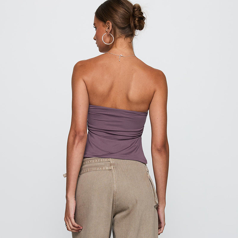 Slim Fit Tube Top Side Ring Slimming Sleeveless Vest