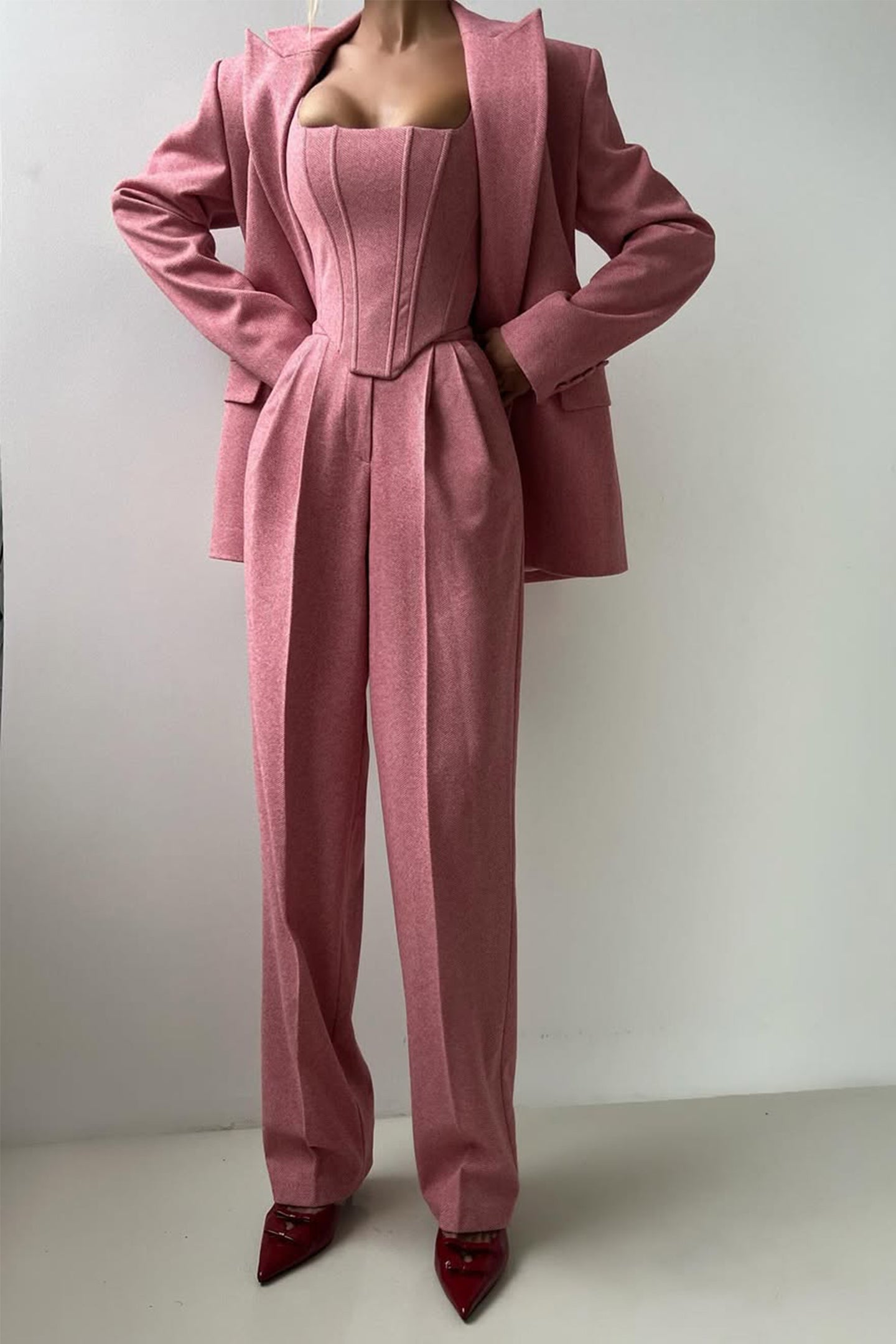 Dolce | Three-Piece Set with Double-Breasted Blazer