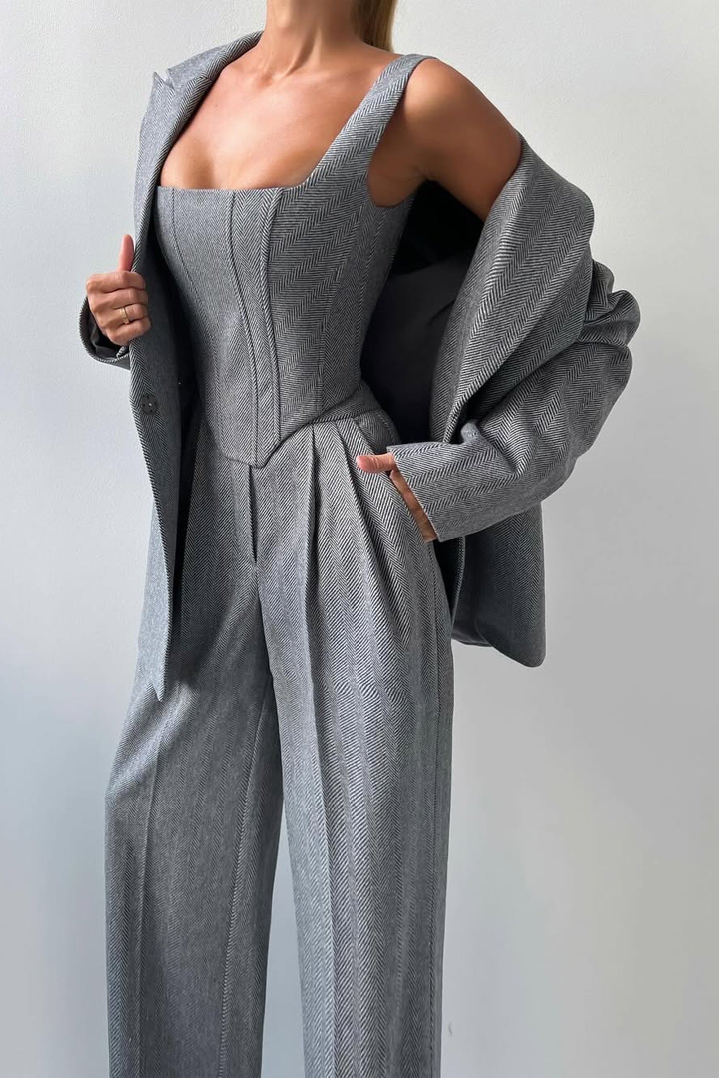 Dolce | Three-Piece Set with Double-Breasted Blazer