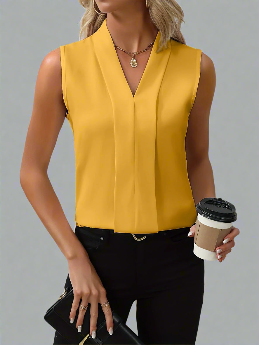 Rome | Sleeveless V-Neck Top