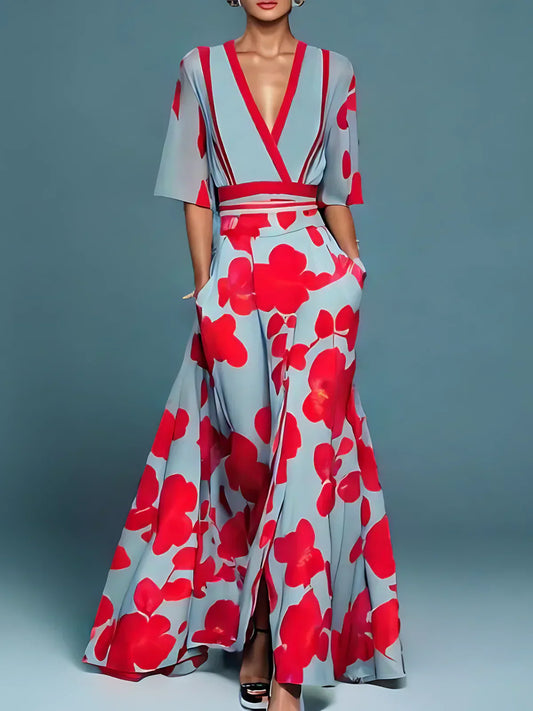 Tiara | V-Neck Floral Dress