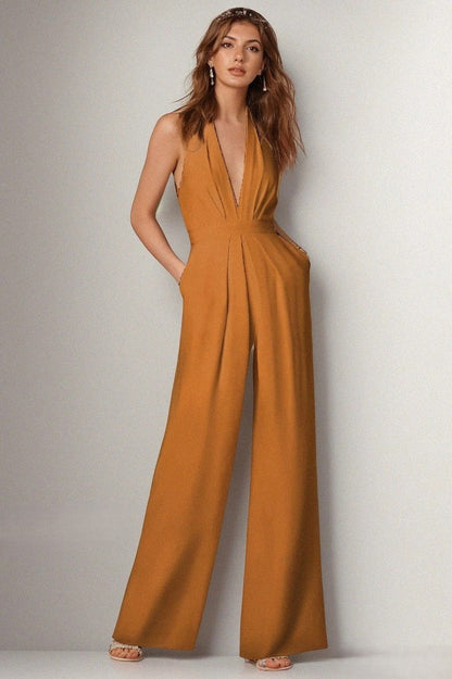 FIORA | Designer jumpsuit with halter neck