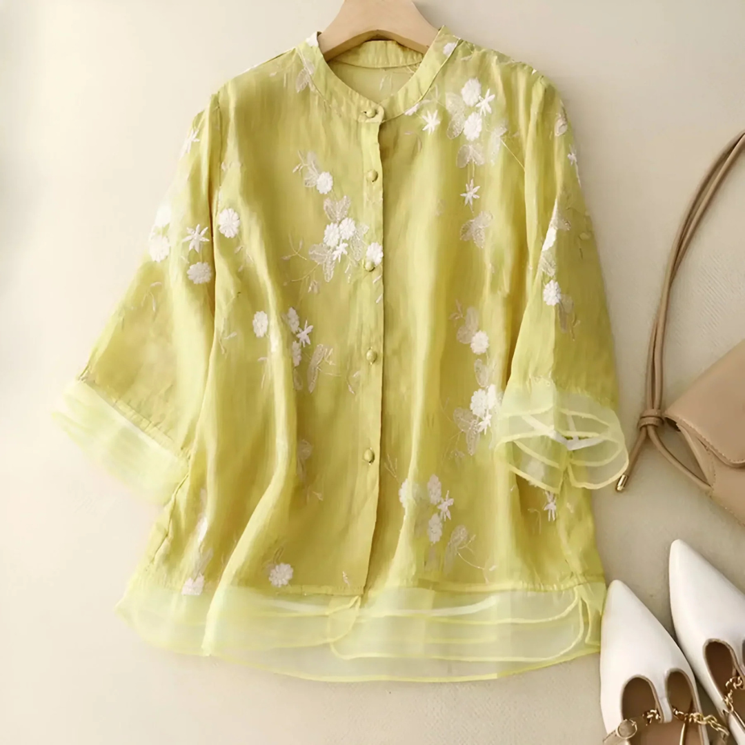 Mathilda | Cotton Blouse with Floral Pattern