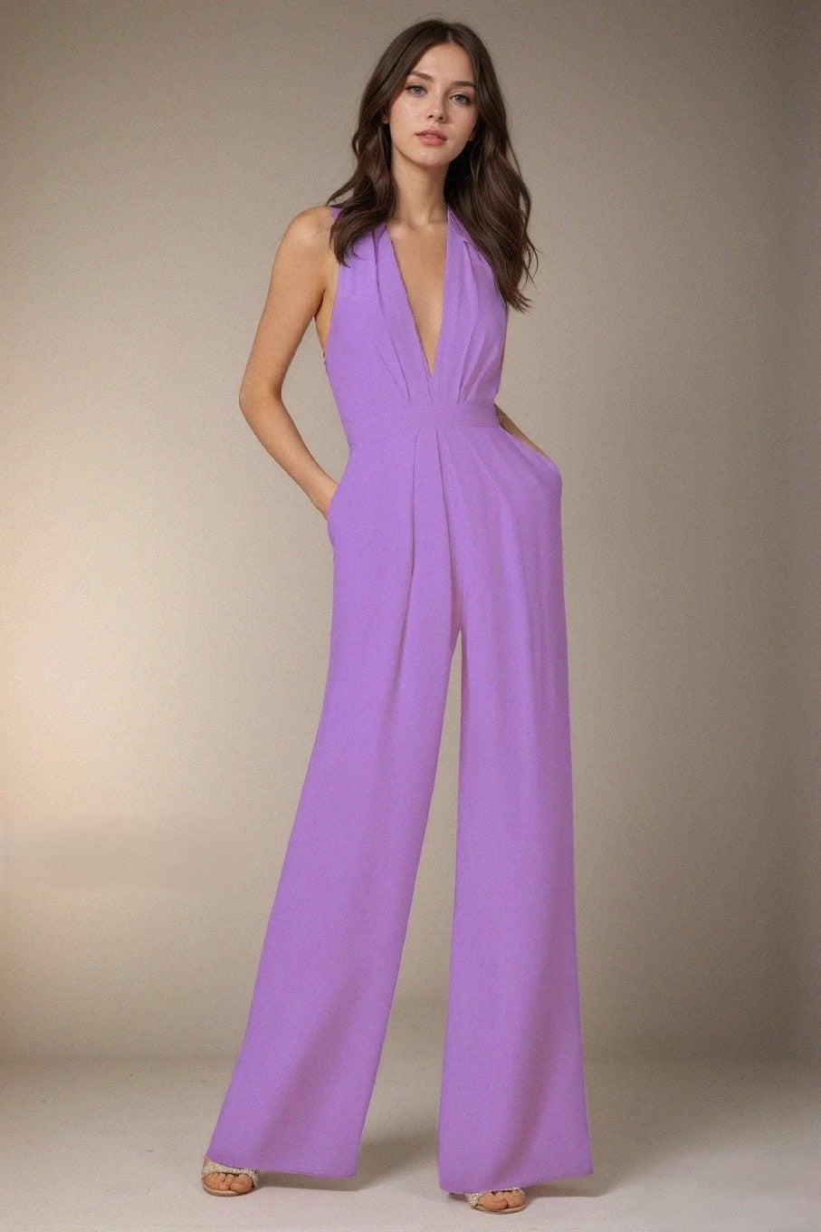FIORA | Designer jumpsuit with halter neck