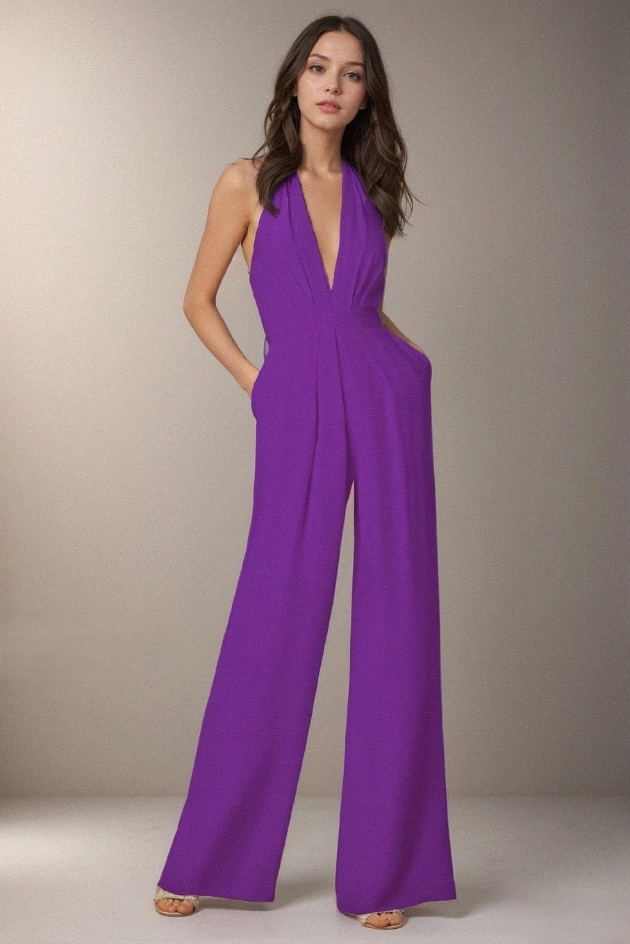 FIORA | Designer jumpsuit with halter neck