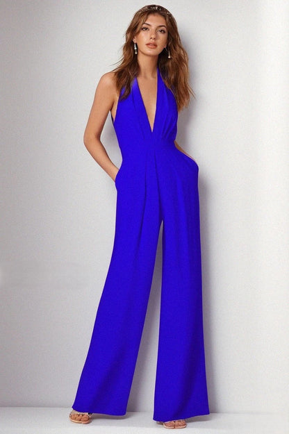FIORA | Designer jumpsuit with halter neck