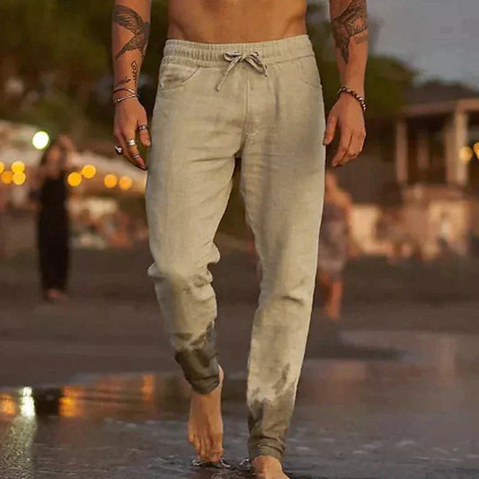 Elric | Slim-Fit Linen Casual Trousers