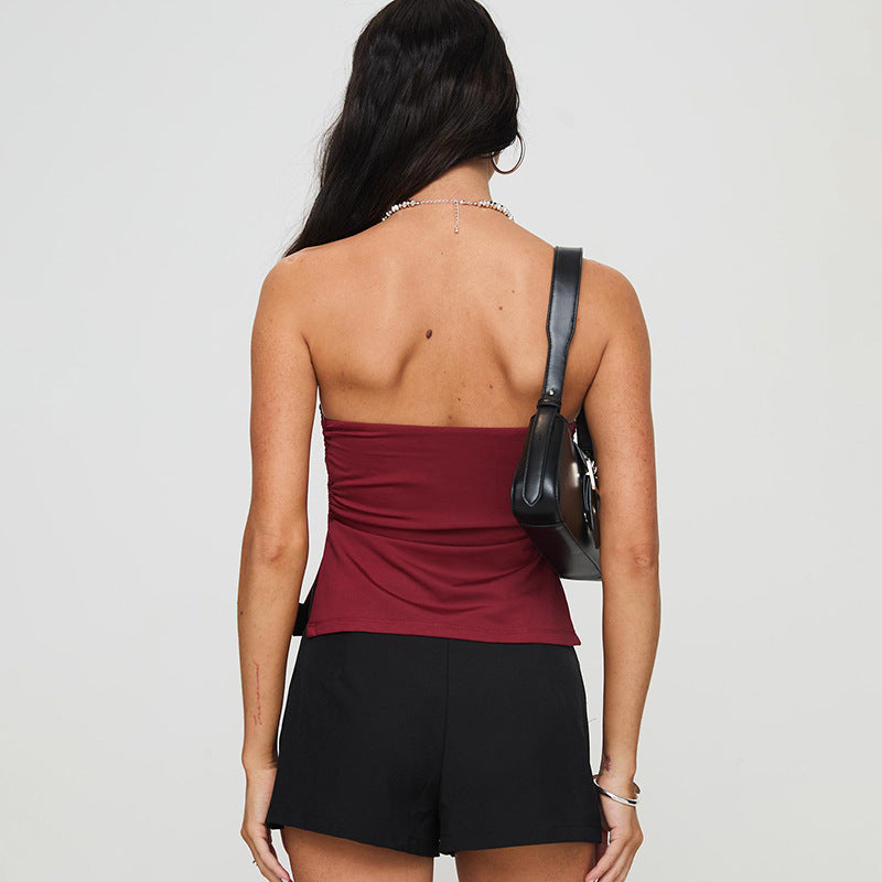 Slim Fit Tube Top Side Ring Slimming Sleeveless Vest