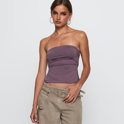 Slim Fit Tube Top Side Ring Slimming Sleeveless Vest