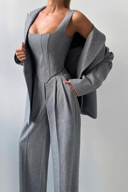 Dolce | Three-Piece Set with Double-Breasted Blazer