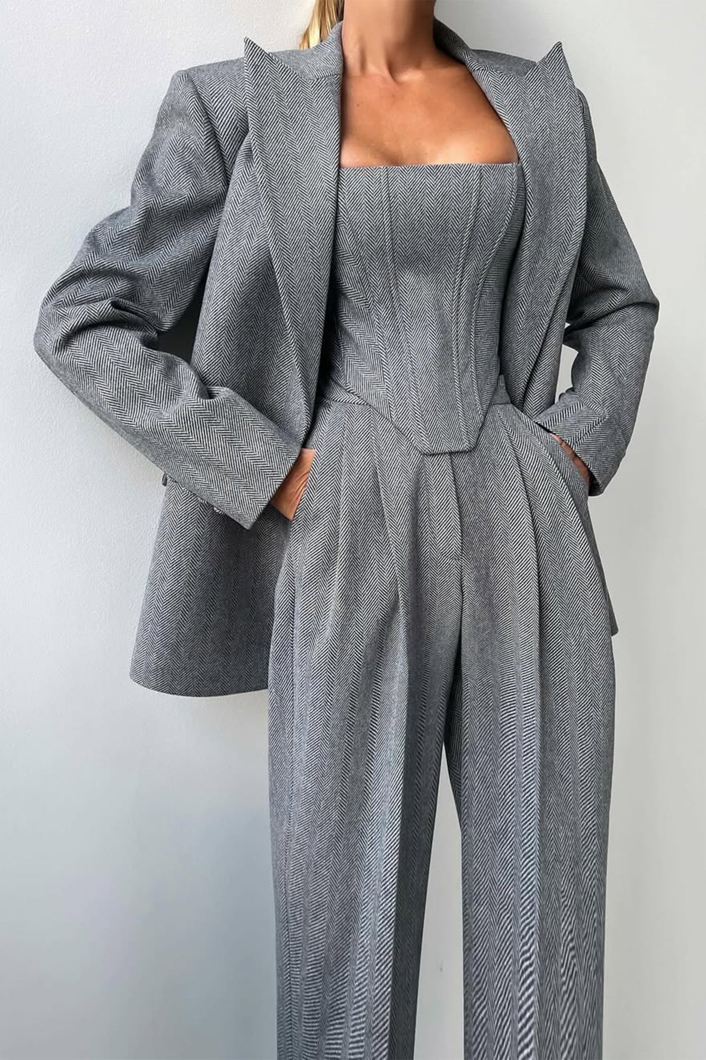Dolce | Three-Piece Set with Double-Breasted Blazer