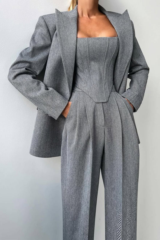 Dolce | Three-Piece Set with Double-Breasted Blazer