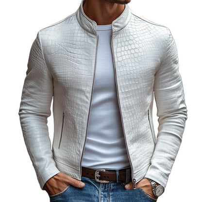 Ethan | Stylish Stone Pattern Stand Collar Zipper Jacket