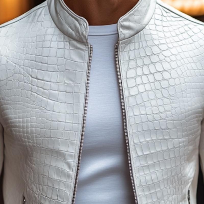 Ethan | Stylish Stone Pattern Stand Collar Zipper Jacket