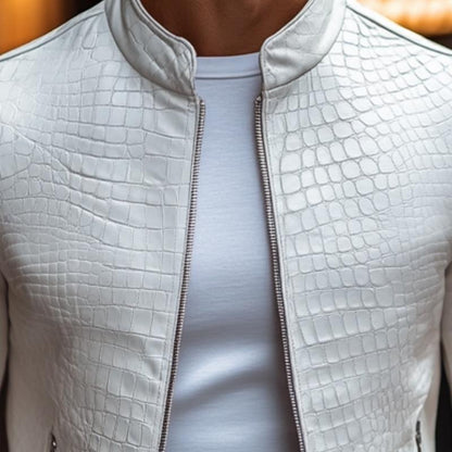 Ethan | Stylish Stone Pattern Stand Collar Zipper Jacket