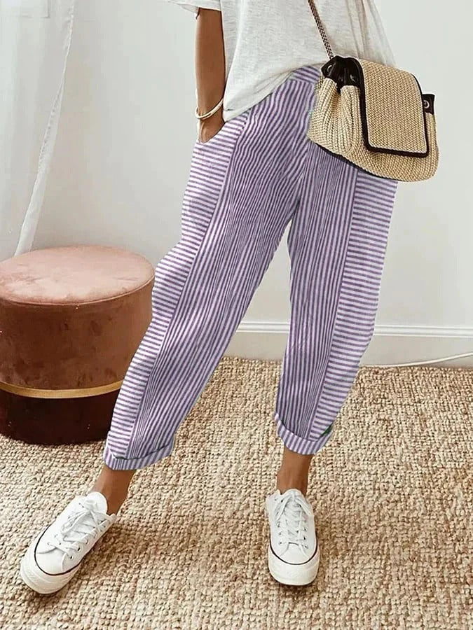 Avery | Casual Striped Trousers